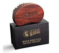 Beardo Bristle Beard Brush for Men | Travel Friendly Packaging with Cover | Made from natural boar bristles and sheesham wood to shape the beard and simulate hair follicles to help the