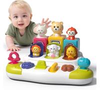 BEARGO Baby Pop Up Animal Toys with Buttons & Colors, Montessori Cause and Effect Toys for Boys Girls, Kids, Toddlers, Babies - 9 Months +