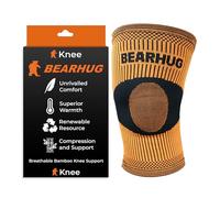 Bearhug Bamboo Knee Support For Women and Men - Compression Sleeve Knee Brace for Running, Walking, Weight Lifting & Skiing - Knee Sleeves Braces to Aid Arthritis Pain Relief, S