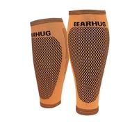 Bearhug Calf Compression Sleeve for Men and Women - Shin Splints Support for Torn Muscle and Leg Cramps - Bamboo Calf Support for Sports, Running, Gym, L