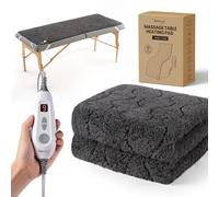 Bearhug Massage Table Warmer Heating Pad 30” x 71”, Dark Grey Cotton Wool Electric Heating Pad with 1-9 Hours Timer & 10 Heating Levels, LED Controller, Machine Washable