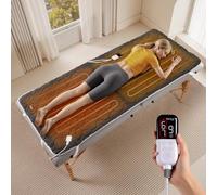 Bearhug Massage Table Warmer Heating Pad 30” x 71”, Dark Grey Sherpa Wool Dual-Zone Heating Pad with 1-9 Hours Timer & 10 Heating Levels, LED Controller, Machine Washable