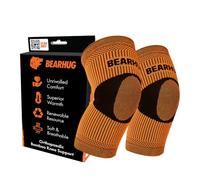 Bearhug Twin Pack Bamboo Knee Support For Women and Men - Knee Brace for Running, Walking, Weight Lifting and Sports with Anti Slip Silicone - Aids Arthritis Pain Relief and Rehabilitation, XXL
