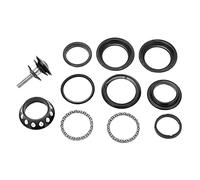 Bearing Headset Metal Colorful Drop Shape Tapered Head Tube Bowl Set for Mountain Bikes Dead Fly Bicycles High Quality Durable Smooth Lightweight 44mm Diameter (Black)