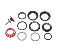 Bearing Headset Metal Colorful Drop Shape Tapered Head Tube Bowl Set for Mountain Bikes Dead Fly Bicycles High Quality Durable Smooth Lightweight 44mm Diameter (Red)