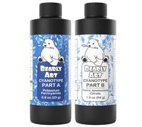 Bearly Art Cyanotype Kit - Sun - Solar Print Set for Photographic Printing on Paper and Fabric - 2 Part Sensitizer - Archival - Creates 64 8" x10 Prints on Cyanotype Paper and 50 on Fabric