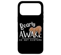 Bearly Awake Do Not Disturb Sleepy Grizzly Bear Pun Case for iPhone 17 Pro Max