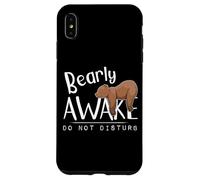 Bearly Awake Do Not Disturb Sleepy Grizzly Bear Pun Case for iPhone XS Max