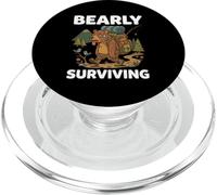 Bearly Surviving Bear Funny Hiking Trekking Mountain Hike PopSockets PopGrip for MagSafe