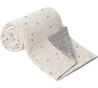 bearmoss Baby Blanket Soft Nursery Crib Blankets with Muslin Cotton Front and Dotted Fleece Back for Unisex Baby Girls Boys Newborns Toddlers, 76x100cm (Cute Bud)