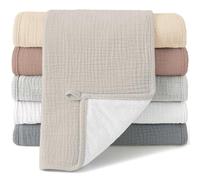bearmoss Muslin Squares Cloths 100% Cotton Baby Burp Cloth 50x25CM Large Ultra-Absorbent Soft Baby Face Washcloths for Newborn Baby Boy and Girl, 6Pack (Winter)