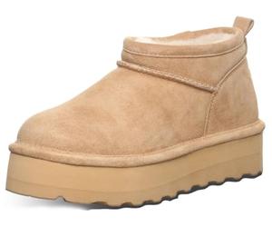 BEARPAW Women's Retro Super Shorty Boot | Women's Ankle Boot | Women's Slip On Boot | Comfortable Winter Boot | Multiple Colors & Sizes, Iced Coffee, 6 UK
