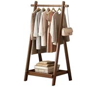 BEARQUN Coat Rack Freestanding, shoe rack with coat hanger and 2 Round Hook, Hallway Storage with Storage Shelves, for Hats, Bags Clothes : 60/80/100/120CM - H:155CM (Solid Wood)