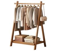 BEARQUN Coat Rack Freestanding, shoe rack with coat hanger and 2 Round Hook, Hallway Storage with Storage Shelves, for Hats, Bags Clothes : 60/80/100/120CM - H:155CM (Solid Wood)