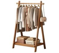BEARQUN Coat Rack Freestanding, shoe rack with coat hanger and 2 Round Hook, Hallway Storage with Storage Shelves, for Hats, Bags Clothes : 60/80/100/120CM - H:155CM (Solid Wood)