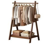 BEARQUN Coat Rack Freestanding, shoe rack with coat hanger and 2 Round Hook, Hallway Storage with Storage Shelves, for Hats, Bags Clothes : 60/80/100/120CM - H:155CM (Solid Wood)