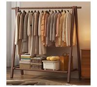 BEARQUN Coat tree freestanding - Solid Wood Coat Rack Freestanding with 2 Hooks and Shoe Storage - Foldable Clothe Rail - Industrial Style - Maximum Load 100kg - 60/80/100/120CM