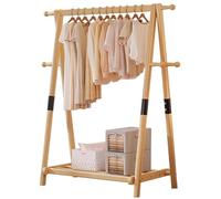 BEARQUN Solid Wood Coat Rack Stand, coat rack with shoe storage and 6 Hooks, Industrial, Easy to Assemble, Load Capacity 100kg, Modern Clothes Hanger Stand: 75/95/115/135CM - H:159CM