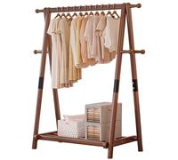 BEARQUN Solid Wood Coat Rack Stand, coat rack with shoe storage and 6 Hooks, Industrial, Easy to Assemble, Load Capacity 100kg, Modern Clothes Hanger Stand: 75/95/115/135CM - H:159CM