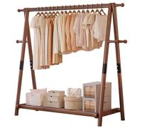 BEARQUN Solid Wood Coat Rack Stand, coat rack with shoe storage and 6 Hooks, Industrial, Easy to Assemble, Load Capacity 100kg, Modern Clothes Hanger Stand: 75/95/115/135CM - H:159CM