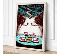 Bears at the Feast Boho Canvas Wall Art Print 18x12 Inch (46 x 30 cm)