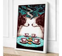 Bears at the Feast Boho Canvas Wall Art Print 18x12 Inch (46 x 30 cm)