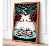Bears at the Feast Boho Canvas Wall Art Print 24x16 Inch