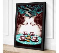 Bears at the Feast Boho Canvas Wall Art Print 30x20 Inch (76 x 51 cm)