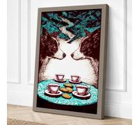 Bears at the Feast Boho Canvas Wall Art Print 36x24 Inch (91 x 61 cm)