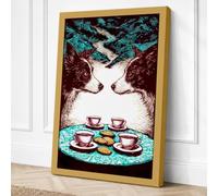 Bears at the Feast Boho Canvas Wall Art Print 36x24 Inch (91 x 61 cm)