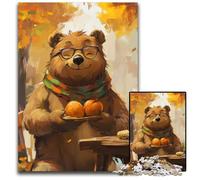 Bears Autumn Painting 1000 Piece Jigsaw Puzzles for Adults Challenging Puzzles Ideal for Family Fun Relaxation 1000 PCS(38x26cm)