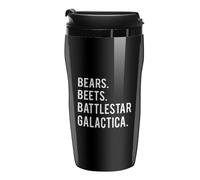 Bears Beets Coffee Cup Travel Mug with Leakproof Lid Double Wall Tumbler Water Bottle 250ml