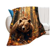 Bears Blanket Forest Bear Decor Animal Throw Blanket Gifts for Girls Boys Bear Lover Winter Couch Bedding Warm Soft Plush Lightweight Fleece Flannel Blanket for Kids Adults Men Women 50"X40"