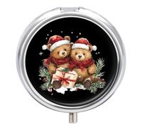 Bears Christmas Pill Case 3 Compartment Pillbox