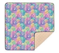 Bears Colorful Glittering Cute Foldable Baby Gym & Activity Mat for Floor Non-Toxic Padded Play Mat for Babies Infants Toddlers, 50'' x 50''