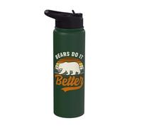 Bears Do It Better Bear Pride Gay Men LGBT Flag Stainless Steel Insulated Water Bottle
