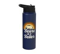 Bears Do It Better Bear Pride Gay Men LGBT Flag Stainless Steel Insulated Water Bottle