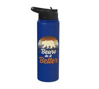 Bears Do It Better Bear Pride Gay Men LGBT Flag Stainless Steel Insulated Water Bottle