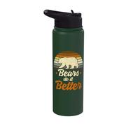 Bears Do It Better Bear Pride Gay Men LGBT Flag Stainless Steel Insulated Water Bottle