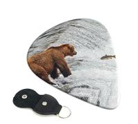 Bears Fishing In River Guitar Picks 6-Pack - Pick Set (0.46mm / 0.71mm / 0.96mm) Suitable For Guitar And Ukulele Playing