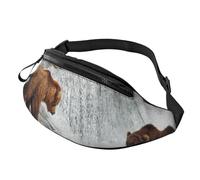 Bears Fishing in River Outdoor Sports Waist Bag & Casual Chest Pack, Adjustable Unisex Fanny Pack for Hiking/Running/Cycling
