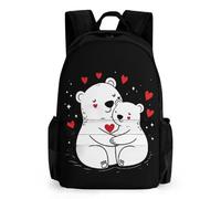 Bears Mom Hug Little 17" Laptop Backpacks Casual Daypacks Large Capacity Shoulder Bag for Camping Hiking Travel