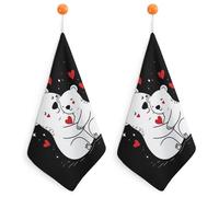 Bears Mom Hug Little Cute Hanging Hand Towels Quick Dry Bathroom & Kitchen Dish Cloth with Loop