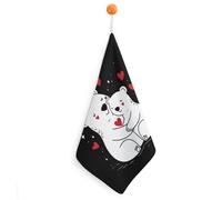 Bears Mom Hug Little Cute Hanging Hand Towels Quick Dry Bathroom & Kitchen Dish Cloth with Loop