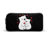 Bears Mom Hug Little Large Capacity Pencil Cases with Zippered Portable Pen Pouch Makeup Bag Office Supplies