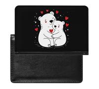 Bears Mom Hug Little Passport Covers with Card Slots Slim Vaccine Card Organizer Holder PU Leather Travel Wallet