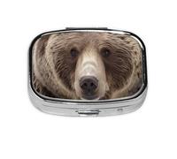 Bears Pattern Pill Case Pill Box Travel Pill Organizer Small Square Medicine Box for Purse & Pocket Gifts