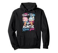 Bears Pink Or Blue Auntie Loves You Gender Reveal Pullover Hoodie