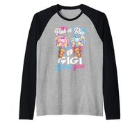 Bears Pink Or Blue Gigi Loves You Gender Reveal Raglan Baseball Tee