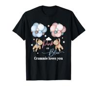 Bears Pink Or Blue Grammie Loves You Gender Reveal T-Shirt